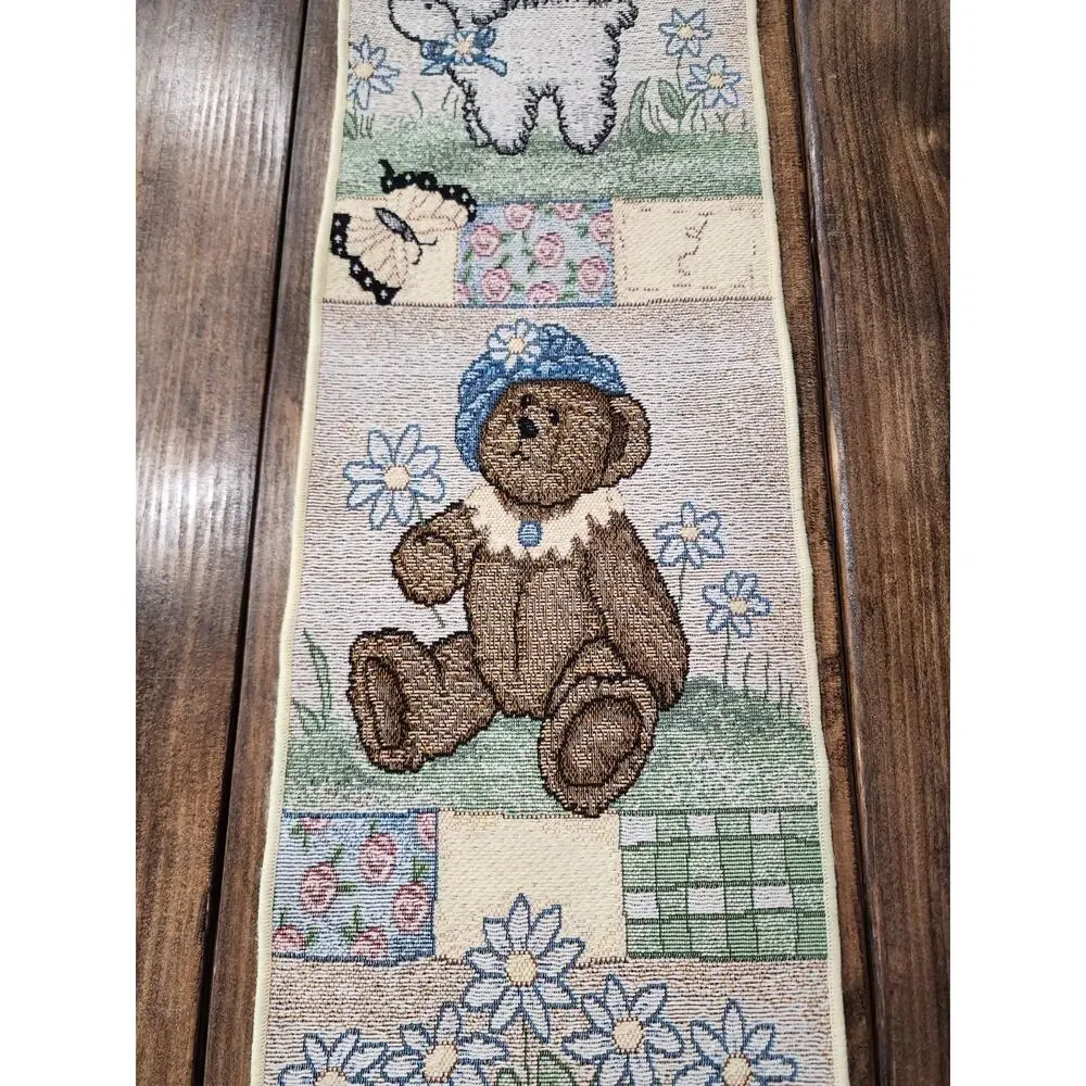 Boyds Bears Daisy Fields Lamb Butterfly Nursery Tapestry Wall Hanging Bellpull